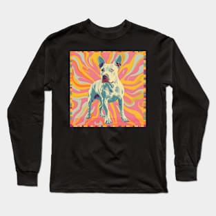 Bull Terrier in 70's Long Sleeve T-Shirt